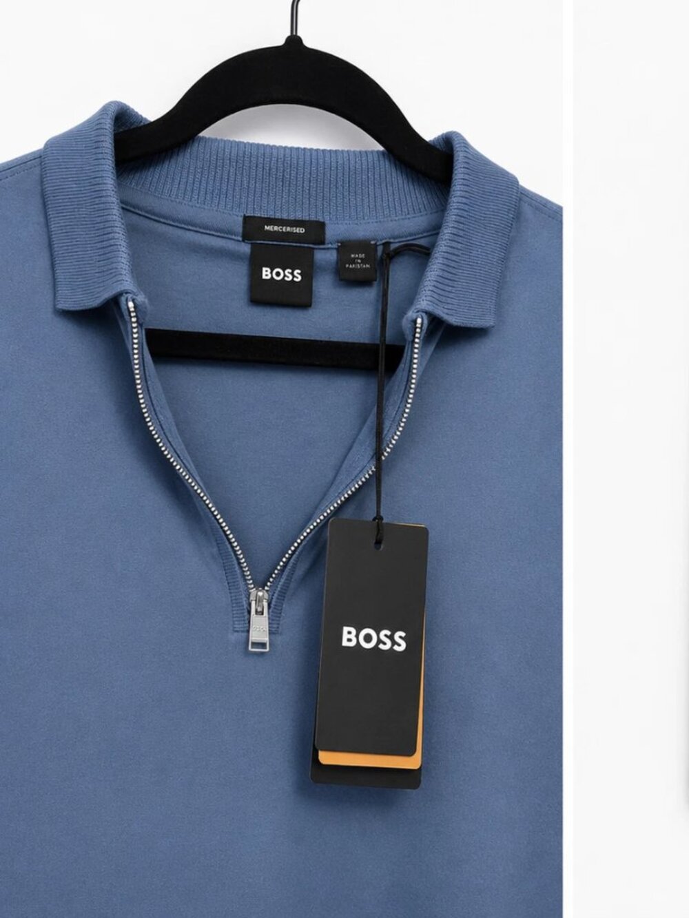 BOSS Hugo Boss Men’s Navy Quarter Zip Pullover Sweater Size Large NWT